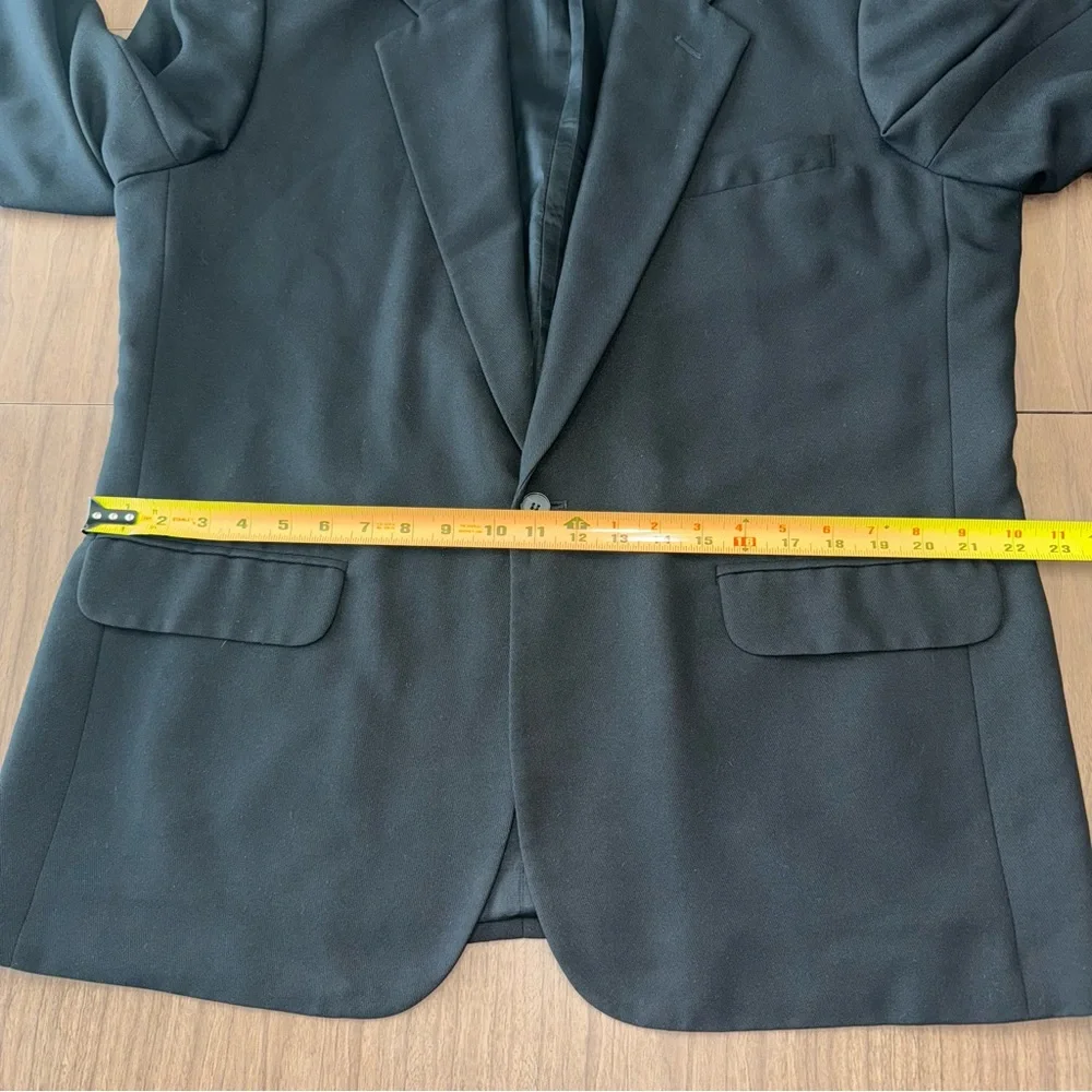 Perry Ellis Mens Blazer‎ Jacket Suit Coat Black 44 XL  Notched Single Breasted